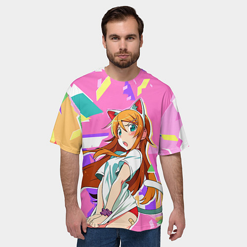 Мужская футболка оверсайз Kirino Kousaka / 3D-принт – фото 3