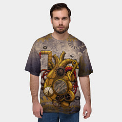 Футболка оверсайз мужская Механическое сердце, цвет: 3D-принт — фото 2