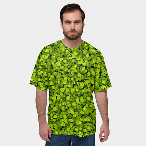 Мужская футболка оверсайз Хмель / 3D-принт – фото 3