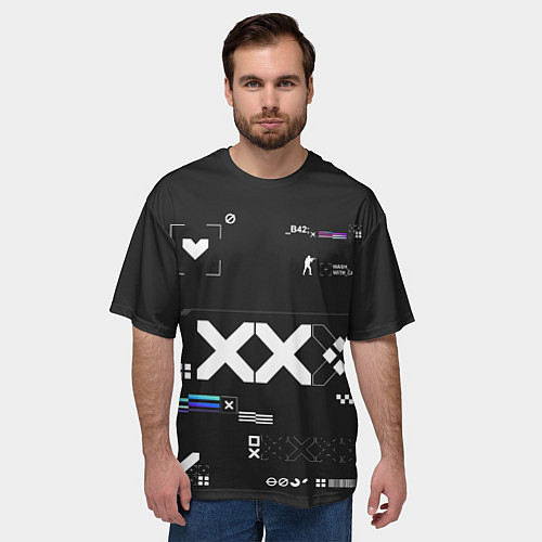 Мужская футболка оверсайз Desert Eagle: Printstream Graphite / 3D-принт – фото 3