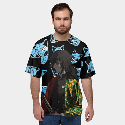 Мужская футболка оверсайз ГИО ТОМИОКА КЛИНОК / 3D-принт – фото 3