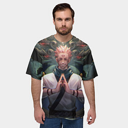 Футболка оверсайз мужская МАГИЧЕСКАЯ БИТВА SUKUNA, цвет: 3D-принт — фото 2