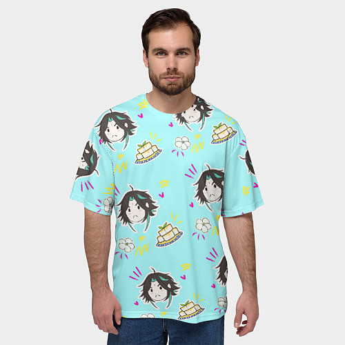 Мужская футболка оверсайз Сяо и тофу / 3D-принт – фото 3