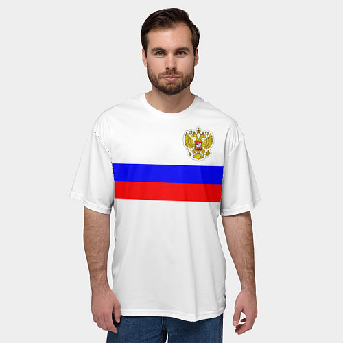 Мужская футболка оверсайз СБОРНАЯ РОССИИ 2021 / 3D-принт – фото 3