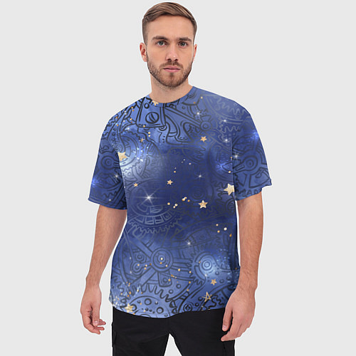 Мужская футболка оверсайз Небо в стиле Стимпанк / 3D-принт – фото 3