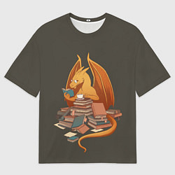 Футболка оверсайз мужская Book Dragon, цвет: 3D-принт
