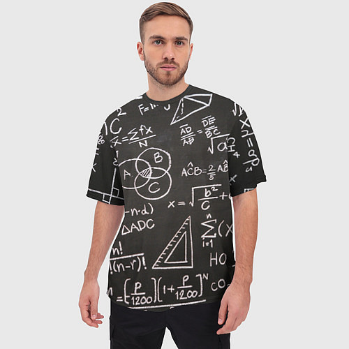 Мужская футболка оверсайз Математические уравнения / 3D-принт – фото 3