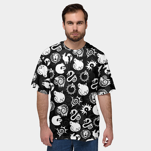 Мужская футболка оверсайз SEVEN DEADLY SINS СИМВОЛЫ / 3D-принт – фото 3