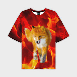 Футболка оверсайз мужская Fire Fox, цвет: 3D-принт