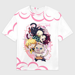 Футболка оверсайз мужская Клинок, рассекающий демонов ПЕРСОНАЖИ, цвет: 3D-принт