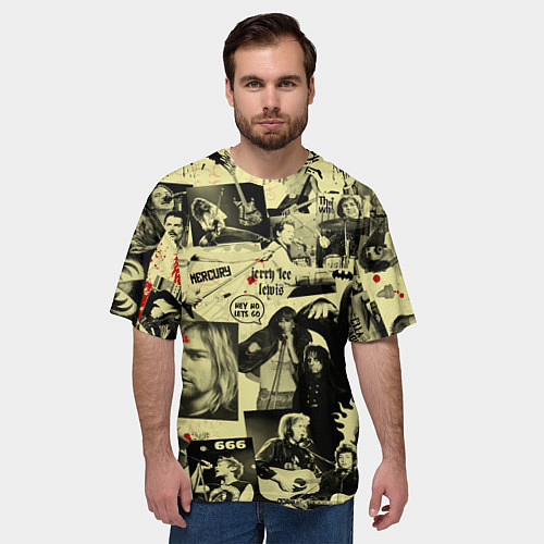 Мужская футболка оверсайз РОК КУМИРЫ / 3D-принт – фото 3