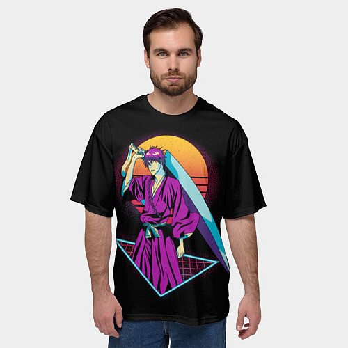 Мужская футболка оверсайз Retro - Ичиго Куросаки / 3D-принт – фото 3