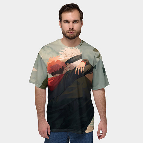 Мужская футболка оверсайз Hug Jujutsu kai / 3D-принт – фото 3