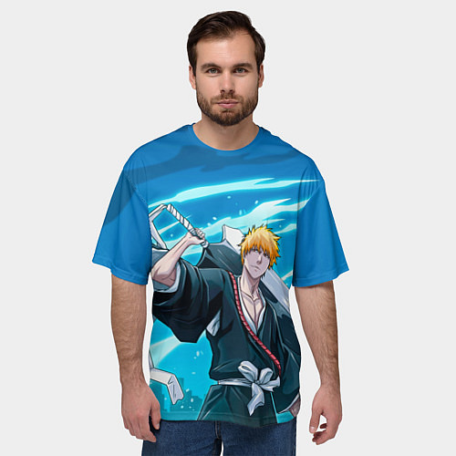 Мужская футболка оверсайз Bleach-Ichigo / 3D-принт – фото 3