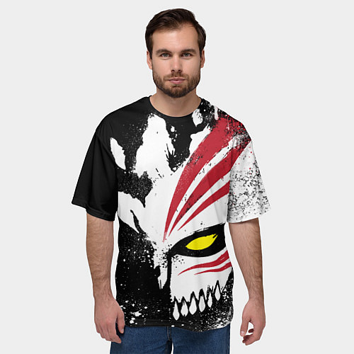Мужская футболка оверсайз БЛИЧ МАСКА BLEACH / 3D-принт – фото 3