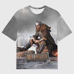 Футболка оверсайз мужская Valheim Викинг, цвет: 3D-принт