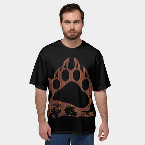 Мужская футболка оверсайз Wolf Wood Style / 3D-принт – фото 3