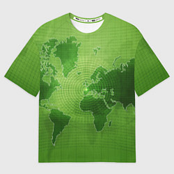 Футболка оверсайз мужская Карта мира, цвет: 3D-принт