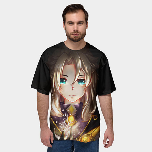 Мужская футболка оверсайз Blue Eyes Albedo / 3D-принт – фото 3