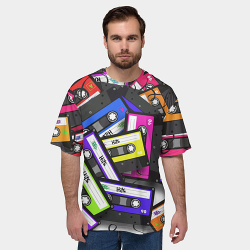 Мужская футболка оверсайз OLD SCHOOL / 3D-принт – фото 3