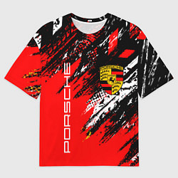 Футболка оверсайз мужская PORSCHE ПОРШЕ ГРАНЖ, цвет: 3D-принт