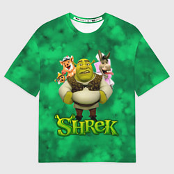 Футболка оверсайз мужская Шрек, Осел, Пиннокио и свин, цвет: 3D-принт