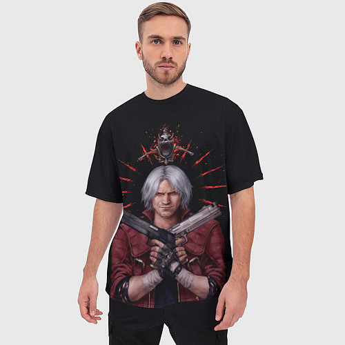 Мужская футболка оверсайз Saint Dante / 3D-принт – фото 3