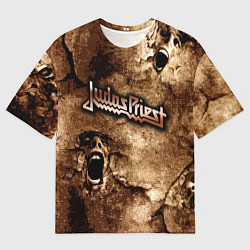 Футболка оверсайз мужская JUDAS PRIEST SCREAM, цвет: 3D-принт