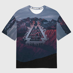 Футболка оверсайз мужская Валькнут, цвет: 3D-принт