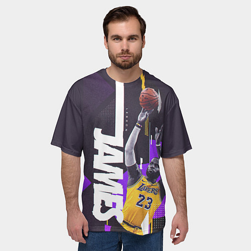 Мужская футболка оверсайз Леброн / 3D-принт – фото 3