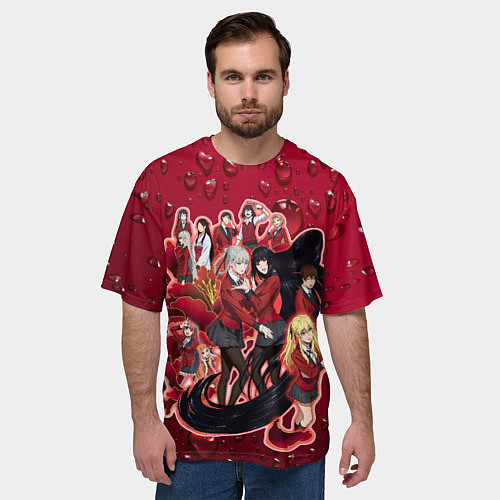 Мужская футболка оверсайз Kakegurui / 3D-принт – фото 3