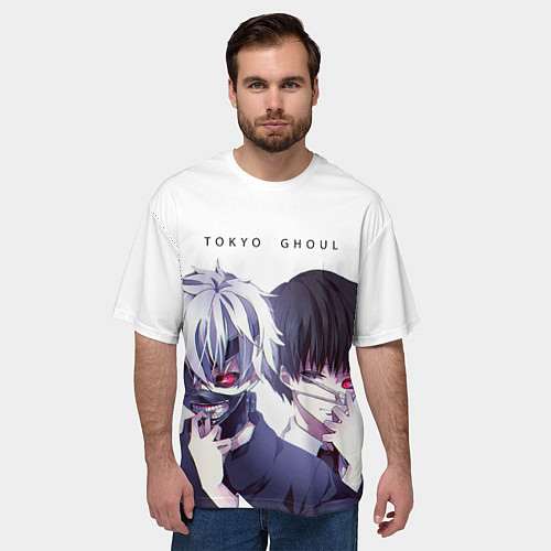 Мужская футболка оверсайз Токийский гуль / 3D-принт – фото 3