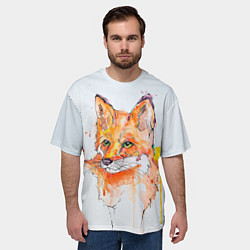 Футболка оверсайз мужская Лисёнок, цвет: 3D-принт — фото 2