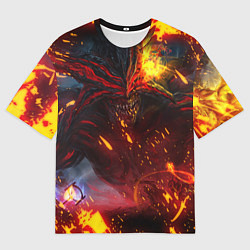 Футболка оверсайз мужская Path of Exile Fire Demon Z, цвет: 3D-принт