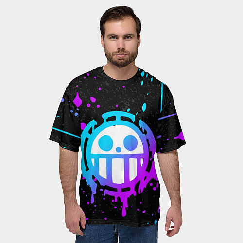 Мужская футболка оверсайз ONE PIECE ВАН ПИС НЕОН / 3D-принт – фото 3