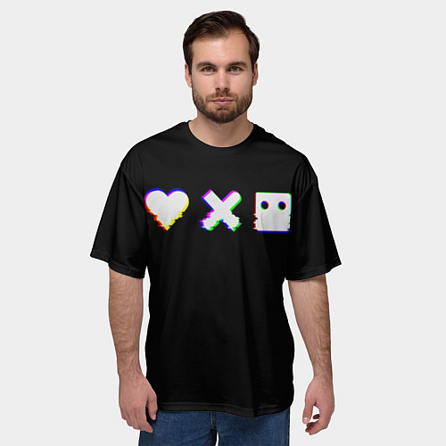 Мужская футболка оверсайз Love Death and Robots Glitch / 3D-принт – фото 3