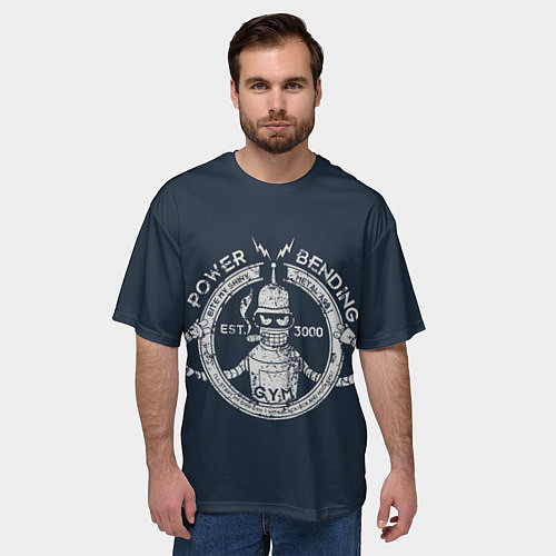 Мужская футболка оверсайз Сгибальщик 3000 / 3D-принт – фото 3