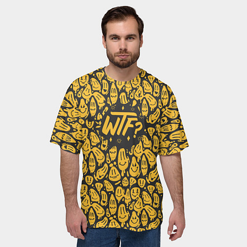 Мужская футболка оверсайз WTF / 3D-принт – фото 3