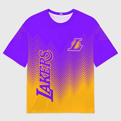 Футболка оверсайз мужская LOS ANGELES LAKERS ЛЕЙКЕРС, цвет: 3D-принт