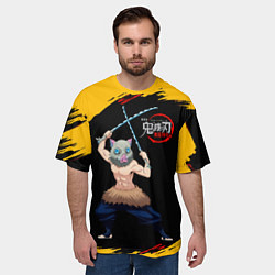 Футболка оверсайз мужская Иноске Хашибира Kimetsu no Yaiba, цвет: 3D-принт — фото 2