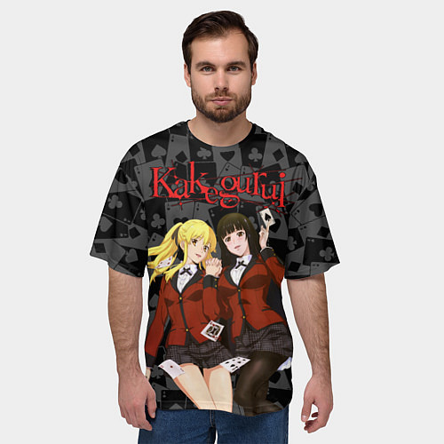 Мужская футболка оверсайз Kakegurui Безумный азарт / 3D-принт – фото 3