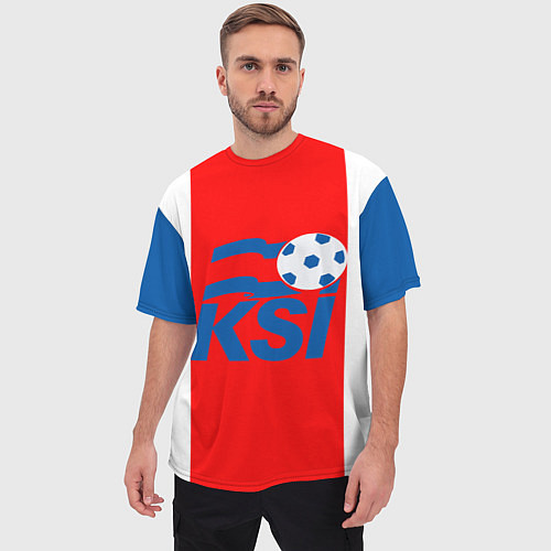 Мужская футболка оверсайз Сборная Исландии / 3D-принт – фото 3