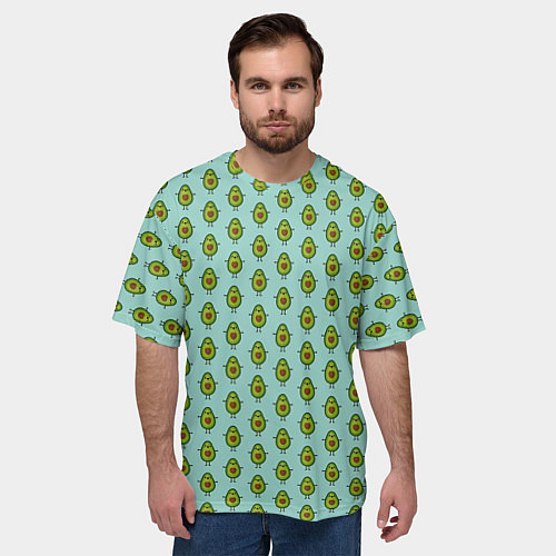 Мужская футболка оверсайз Авокадики / 3D-принт – фото 3