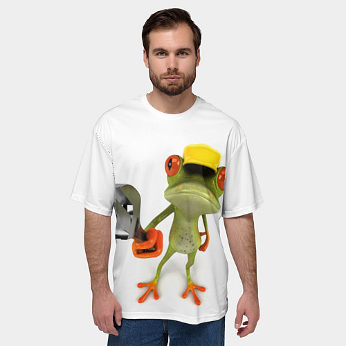 Мужская футболка оверсайз Лягушка / 3D-принт – фото 3