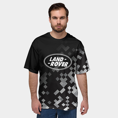 Мужская футболка оверсайз LAND ROVER ГОРОДСКОЙ КАМУФЛЯЖ / 3D-принт – фото 3