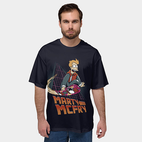 Мужская футболка оверсайз Back to Futurama / 3D-принт – фото 3