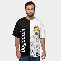 Футболка оверсайз мужская DOGECOIN DOGE КАРМАН, цвет: 3D-принт — фото 2
