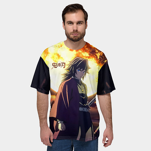 Мужская футболка оверсайз Demon Slayer: Kimetsu no Yaiba / 3D-принт – фото 3