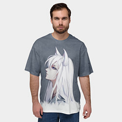 Футболка оверсайз мужская Демон-лис Томоэ, цвет: 3D-принт — фото 2