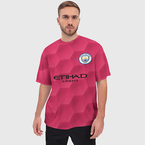 Мужская футболка оверсайз Manchester City Home Goalkeeper 202122 / 3D-принт – фото 3